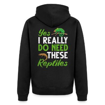 Lustige Reptilienliebhaber Geschenke Schlangen - Unisex Premium Bio Zip Hoodie - Schwarz - Hinten - Nico (187cm)