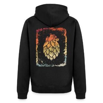 Craft Beer Beer Drinker Hobby Brewer Hops Gift - Unisex Premium Organic Zip Hoodie - black - Back - Nico (187cm)