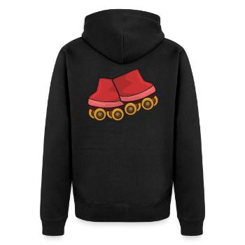 Rollschuhe Rollschuhlaufen - Unisex Premium Bio Zip Hoodie - Schwarz - Hinten - Nico (187cm)
