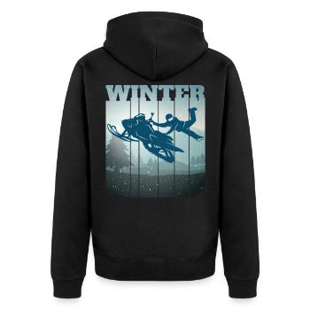 Snowmobile funny saying snowmobile - Unisex Premium Organic Zip Hoodie - black - Back - Nico (187cm)