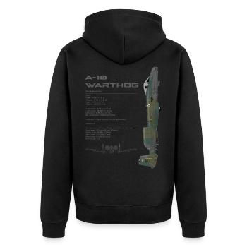 A-10 WARTHOG - AS2012 - Unisex Premium Bio Zip Hoodie - Schwarz - Hinten - Nico (187cm)