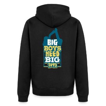 Bagger - Unisex Premium Bio Zip Hoodie - Schwarz - Hinten - Nico (187cm)