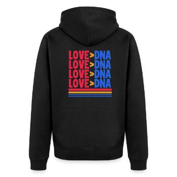 Adoption Adopted Family Foster Child Gift - Unisex Premium Organic Zip Hoodie - black - Back - Nico (187cm)