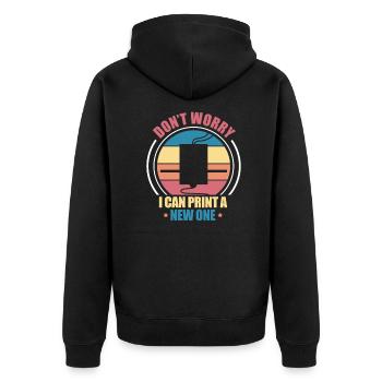 3d Drucker Filament Drucken 3d Druck Geschenk - Unisex Premium Bio Zip Hoodie - Schwarz - Hinten - Nico (187cm)