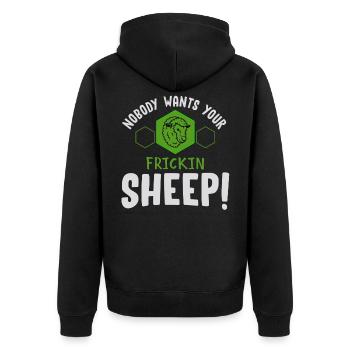 Jeu de société, jeu de société colons, moutons, - Veste à capuche bio Premium Unisexe - noir - Dos - Nico (187cm)