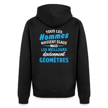 cadeau géomètre - Veste à capuche bio Premium Unisexe - noir - Dos - Nico (187cm)
