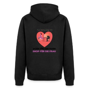 Jahrestag Hochzeit Geschenk Polterabend Trauung - Unisex Premium Bio Zip Hoodie - Schwarz - Hinten - Nico (187cm)