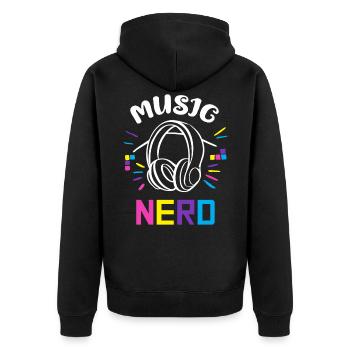 Nerd dj - Veste à capuche bio Premium Unisexe - noir - Dos - Nico (187cm)