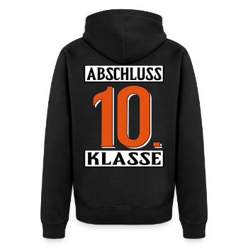 abschluss 10 klasse shirt coole Sprüche - Unisex Premium Bio Zip Hoodie - Schwarz - Hinten - Nico (187cm)