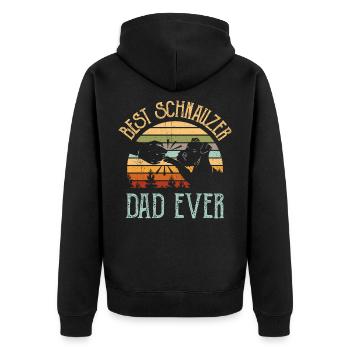 MEILLEUR PAPA SCHNAUZER JAMAIS Giant Schanuzer - Veste à capuche bio Premium Unisexe - noir - Dos - Nico (187cm)