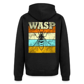 wasp - Unisex Premium Organic Zip Hoodie - black - Back - Nico (187cm)