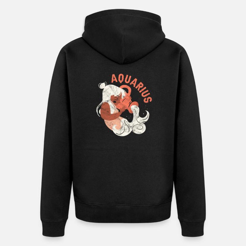 Wassermann - Unisex Premium Bio Zip Hoodie - Schwarz