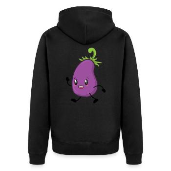 Aubergines - Veste à capuche bio Premium Unisexe - noir - Dos - Nico (187cm)