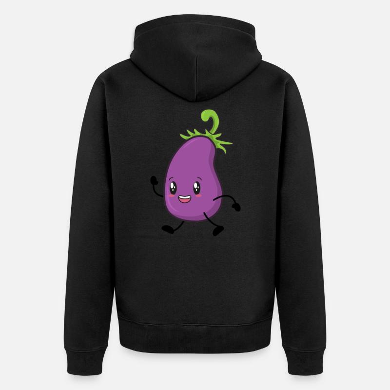 Aubergines - Veste à capuche bio Premium Unisexe - noir