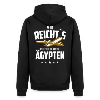 Ägypten - Unisex Premium Bio Zip Hoodie - Schwarz - Hinten - Nico (187cm)