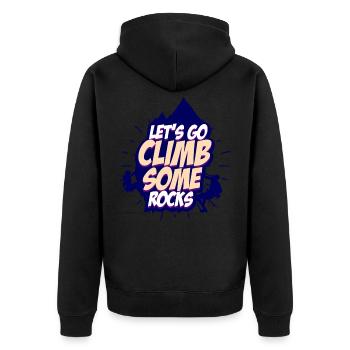 Klettern Kletterer - Unisex Premium Bio Zip Hoodie - Schwarz - Hinten - Nico (187cm)