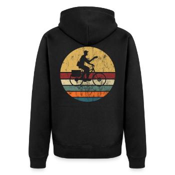 Postbote Zusteller Briefträger Retro Vintage - Unisex Premium Bio Zip Hoodie - Schwarz - Hinten - Nico (187cm)