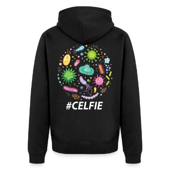 microbiology - Unisex Premium Organic Zip Hoodie - black - Back - Nico (187cm)