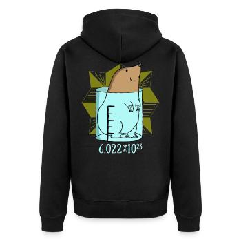 chemistry - Unisex Premium Organic Zip Hoodie - black - Back - Nico (187cm)
