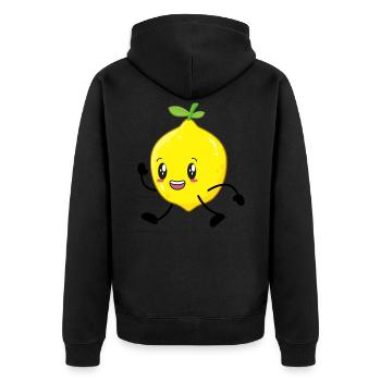 citron - Veste à capuche bio Premium Unisexe - noir - Dos - Nico (187cm)