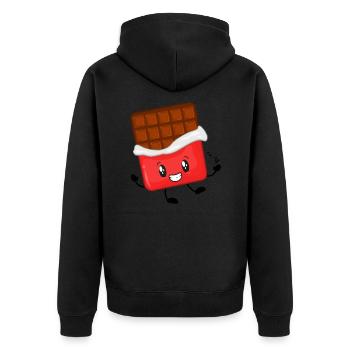 Musique au chocolat - Veste à capuche bio Premium Unisexe - noir - Dos - Nico (187cm)