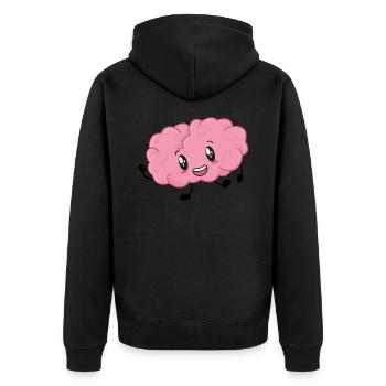 Brain school student smart - Unisex Premium Organic Zip Hoodie - black - Back - Nico (187cm)