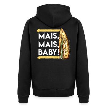 Mais Mais Baby Geschenk für Framer Farming - Unisex Premium Bio Zip Hoodie - Schwarz - Hinten - Nico (187cm)