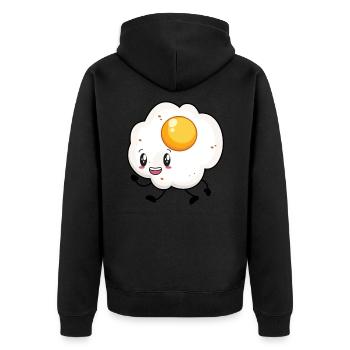 Spiegelei - Unisex Premium Bio Zip Hoodie - Schwarz - Hinten - Nico (187cm)