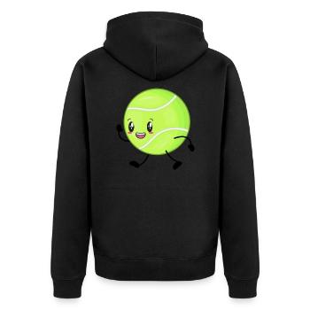 Tennis Tennisball - Unisex Premium Bio Zip Hoodie - Schwarz - Hinten - Nico (187cm)