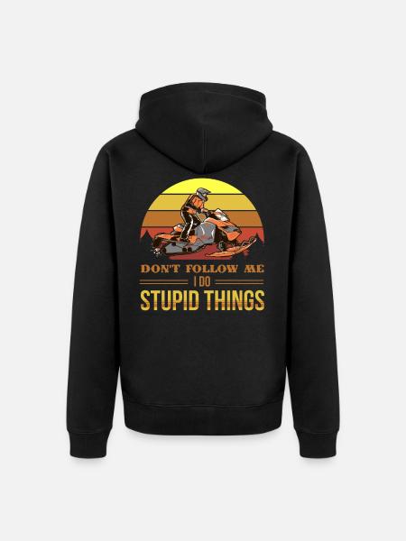 snowmobile, snowmobile snowmobiling, - Unisex Premium Organic Zip Hoodie - black