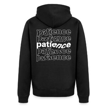 La patience - Veste à capuche bio Premium Unisexe - noir - Dos - Nico (187cm)