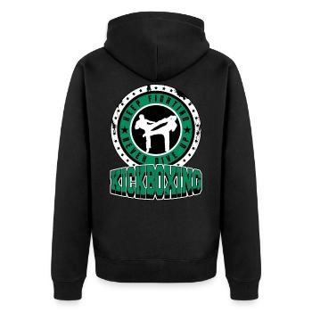 Kickboxing Kick Boxing Vintage Gift Idea - Unisex Premium Organic Zip Hoodie - black - Back - Nico (187cm)