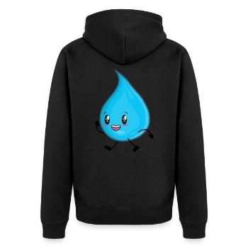Wassertropfen Wasser - Unisex Premium Bio Zip Hoodie - Schwarz - Hinten - Nico (187cm)