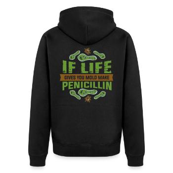Biology, Biology Biologist, Genetics, - Unisex Premium Organic Zip Hoodie - black - Back - Nico (187cm)
