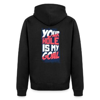 Baggern Bauarbeiter Bagger - Unisex Premium Bio Zip Hoodie - Schwarz - Hinten - Nico (187cm)