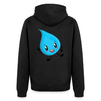 Wassertropfen Wasser - Unisex Premium Bio Zip Hoodie - Schwarz - Hinten - Nico (187cm)