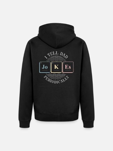 Dad, Dad jokes, jokes, - Unisex Premium Organic Zip Hoodie - black