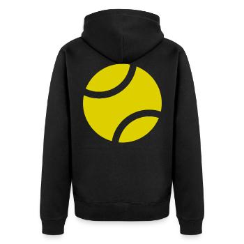 Tennis Tennisspieler Tennisball Tennisliebhaber - Unisex Premium Bio Zip Hoodie - Schwarz - Hinten - Nico (187cm)