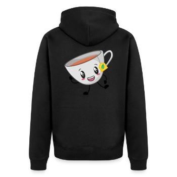 Tasse Tee - Unisex Premium Bio Zip Hoodie - Schwarz - Hinten - Nico (187cm)
