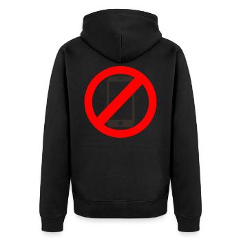 Interdiction des téléphones portables - Veste à capuche bio Premium Unisexe - noir - Dos - Nico (187cm)