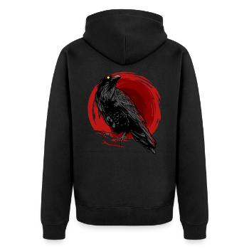 Raven, Raven Witch, Edgar Allen Poe, - Unisex Premium Organic Zip Hoodie - black - Back - Nico (187cm)