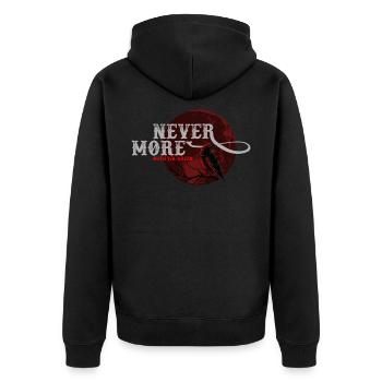 Rabe, Rabe Schädel, Hexe, - Unisex Premium Bio Zip Hoodie - Schwarz - Hinten - Nico (187cm)