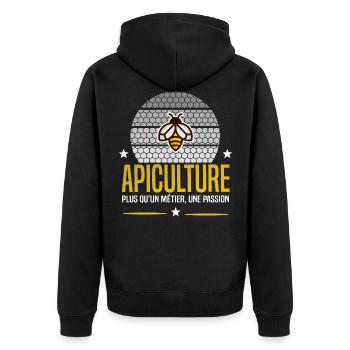 Apiculteur apiculture et abeilles - Veste à capuche bio Premium Unisexe - noir - Dos - Nico (187cm)