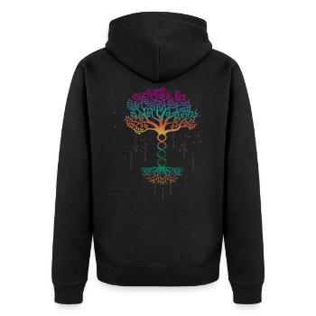 Lebensbaum, Lebensbaum Baum des lebens, Genetik, - Unisex Premium Bio Zip Hoodie - Schwarz - Hinten - Nico (187cm)