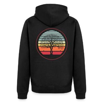 Lebensbaum, Lebensbaum Genetik, Biologie, - Unisex Premium Bio Zip Hoodie - Schwarz - Hinten - Nico (187cm)