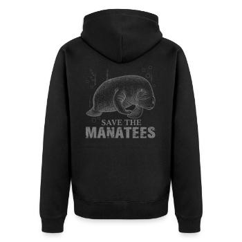 La laque, mer de la mer, Manati, - Veste à capuche bio Premium Unisexe - noir - Dos - Nico (187cm)