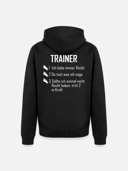 Trainer - Unisex Premium Bio Zip Hoodie - Schwarz