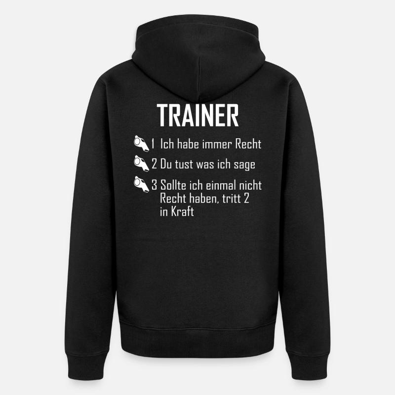 Trainer - Unisex Premium Bio Zip Hoodie - Schwarz
