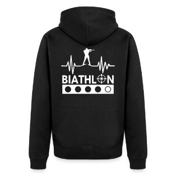 biathlon t-shirt biathlete - Veste à capuche bio Premium Unisexe - noir - Dos - Nico (187cm)