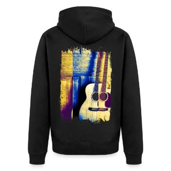 Acoustic Guitar Guitar Acoustic Guitar Music - Unisex Premium Organic Zip Hoodie - black - Back - Nico (187cm)